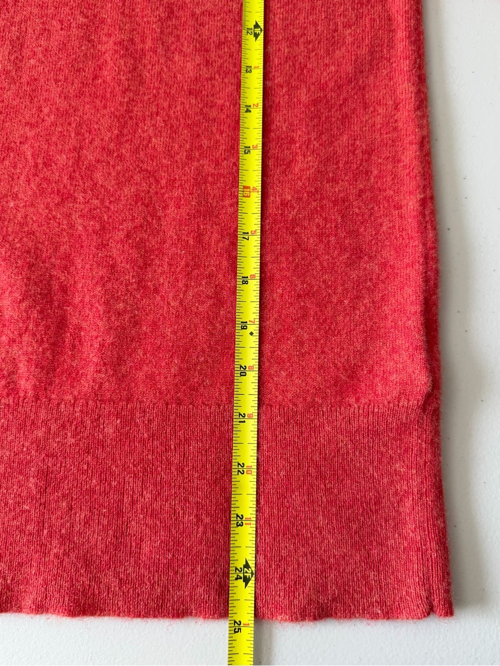 100% Cashmere Puff Sleeve Crewneck Sweater Nanette Lepore Orange Red M - Picture 7 of 7